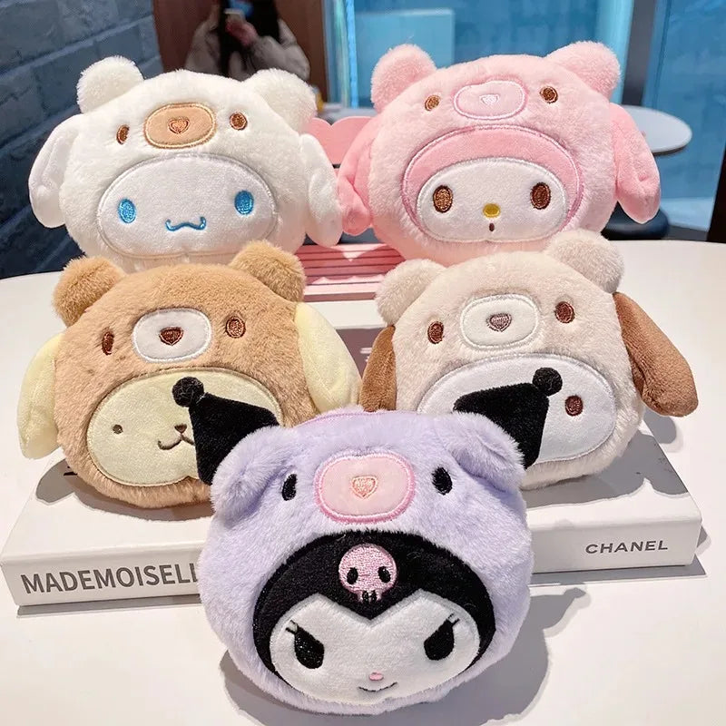 Sanrio Kuromi Plush Keychain Wallet Melody Cinnamoroll Plushies Coin Purse Earphone Organizer Bag Pendant Key Ring Girls Gifts Sanrio Kuromi Plush Keychain Wallet Melody Cinnamoroll Plushies Coin Purse Earphone Organizer Bag Pendant Key Ring Girls Gifts